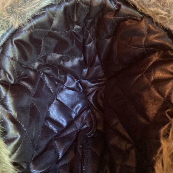 Eddie Bauer Trapper Hat Faux Fur Down Feather Black Quilted Unisex Size S/M - Picture 13 of 17